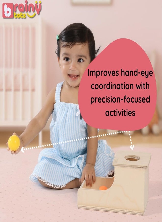 Brainytots Baby Problem Solving Kit 1 | for Babies 6 Months to 1 and 2 Years | 3 Toys - Object Permanence Box, Wooden Ring Stacker & 4-Shape Puzzle | Learning Toys for Cognitive, Motor, Tactile Skills - Image 3